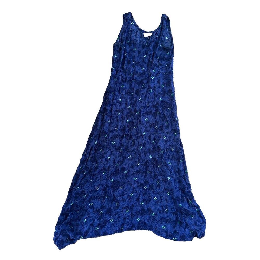 Rabbit Designs Women's Shift Sleeveless Dress Sz 10 M Blue, Vintage, USA made